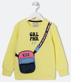 Blusão Infantil com Estampa Shoulder Bag Fake - Tam 5 a 14 Anos