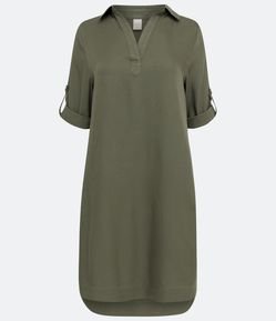 Vestido Curto em Viscose com Manga 3/4
