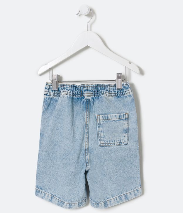 Bermuda Infantil Jeans con Desgastes y Cordón - Talle 5 a 14 años Azul 2