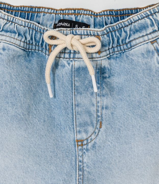 Bermuda Infantil Jeans con Desgastes y Cordón - Talle 5 a 14 años Azul 3