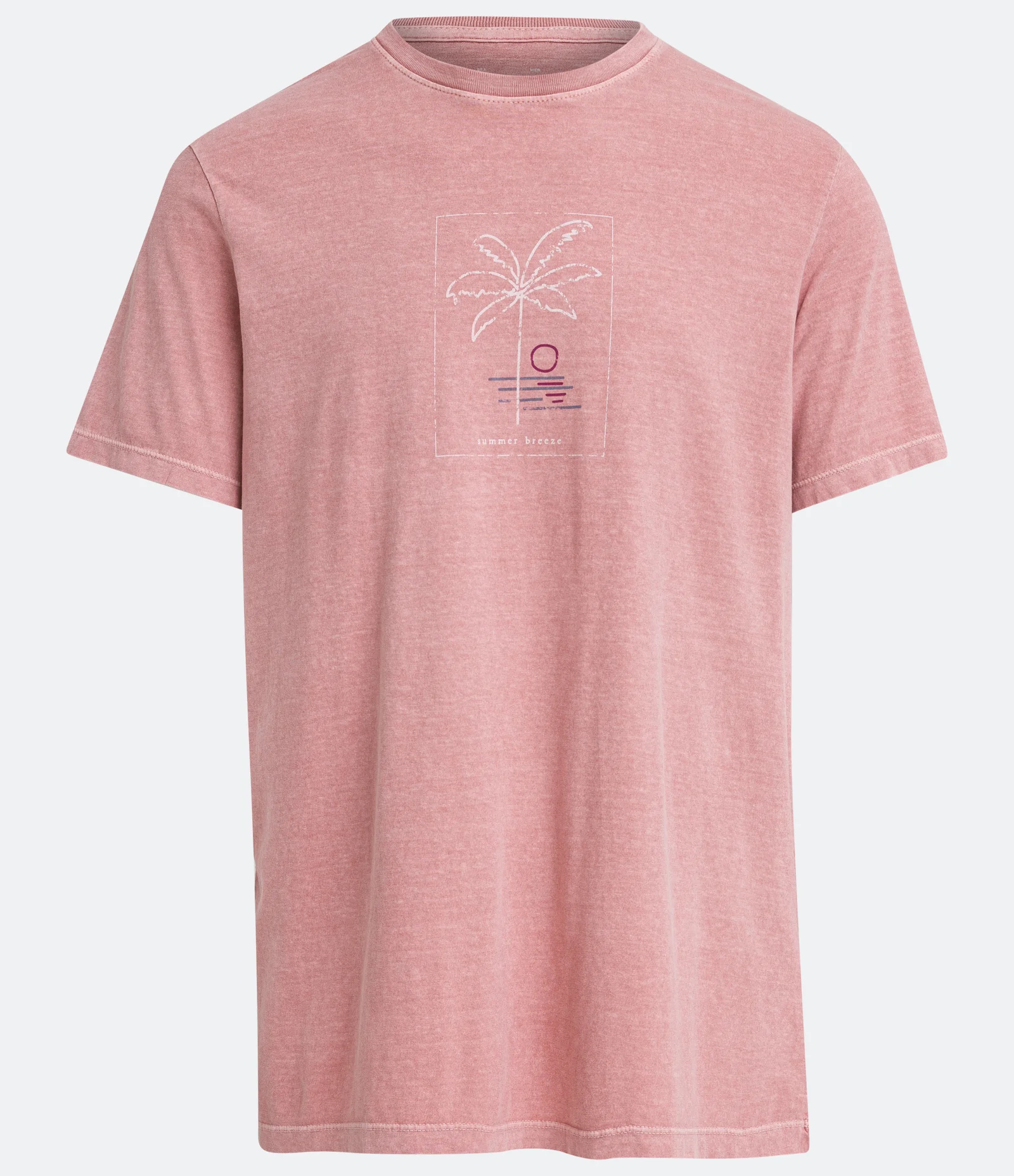 Camiseta Comfort em Algodão com Estampa Tropical Vermelho 1