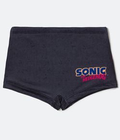 Sunga Boxer Infantil Estampa Sonic - Tam 5 a 14 Anos
