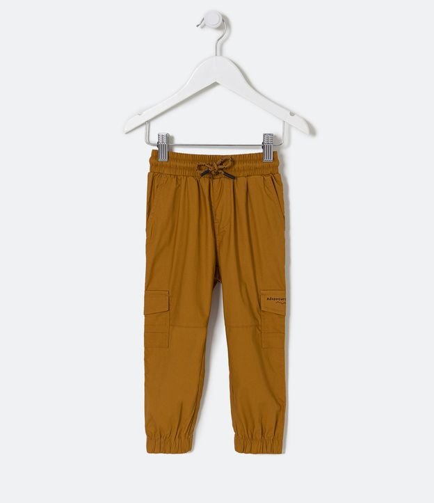 Pantalón Jogger Infantil con Bolsillos Deslocados - Talle 2 a 5 años Marrón 1