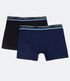 Imagem miniatura do produto Kit 02 Calzoncillos Boxer en Algodón con Cintura Elástica Lupo Azul/Negro 1