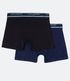 Imagem miniatura do produto Kit 02 Calzoncillos Boxer en Algodón con Cintura Elástica Lupo Azul/Negro 2