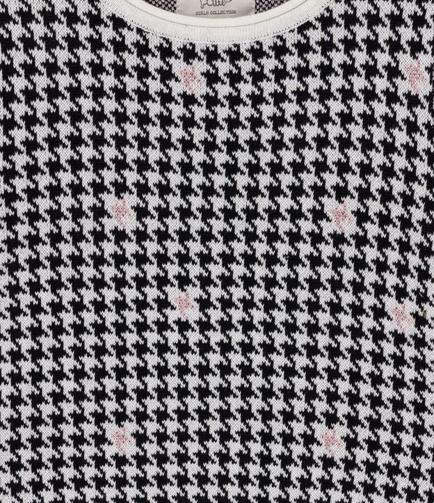 Buzo Infantil en Punto Estampado Cuadros Pied de Poule - Talle 1 a 5 Años Blanco 3