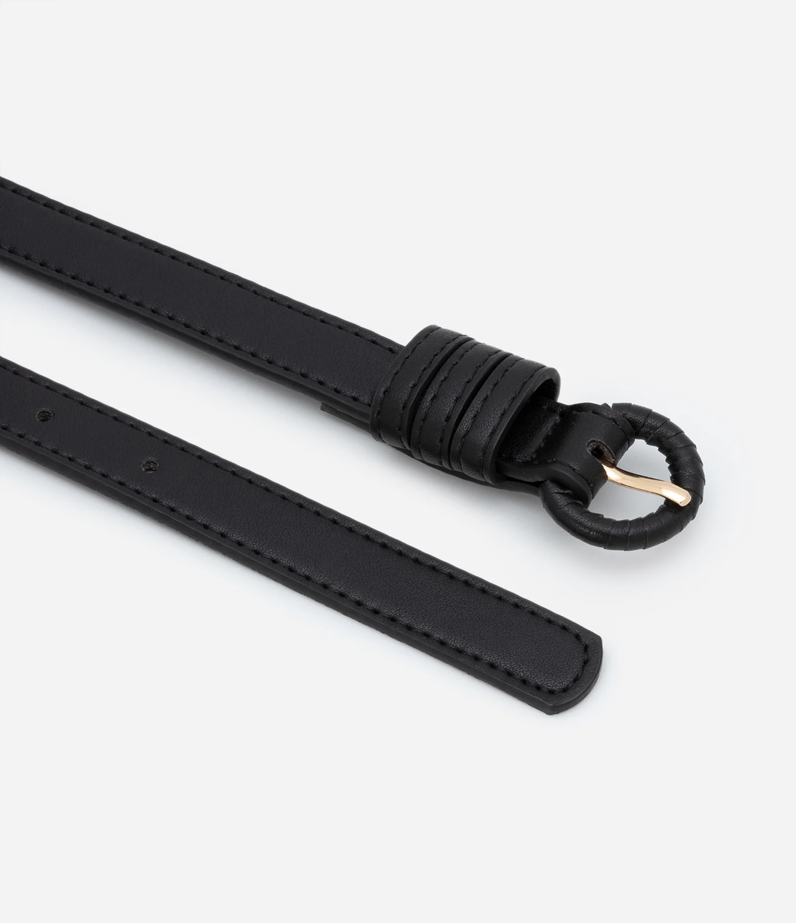 Kit 03 Cintos Finos Texturizados com Fivela Forrada Marrom/Bege/Preto 2