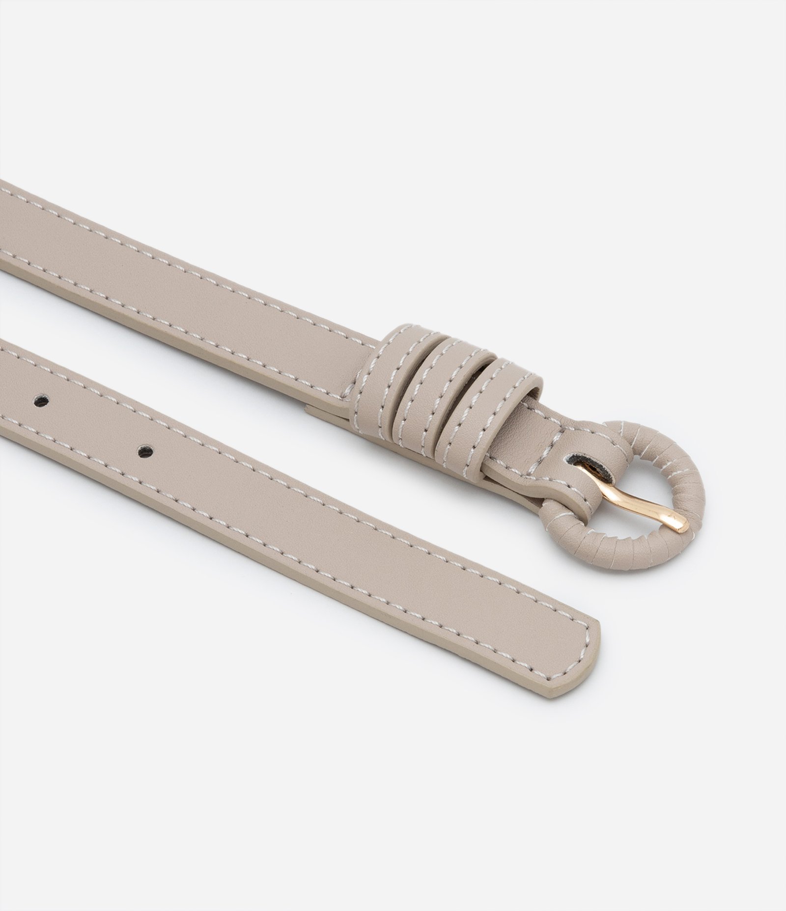 Kit 03 Cintos Finos Texturizados com Fivela Forrada Marrom/Bege/Preto 4