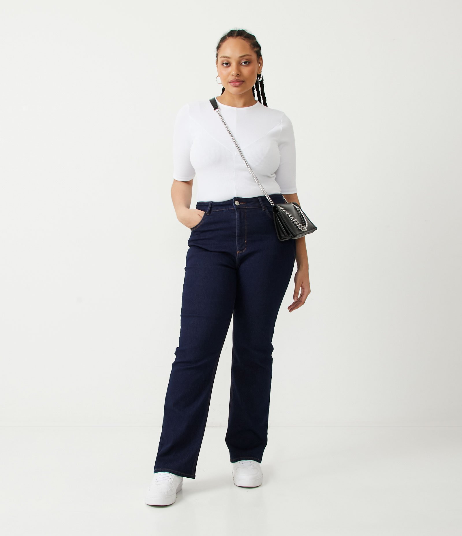 Calça Reta em Jeans Curve & Plus Size Azul 2