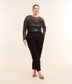 Calça Cenoura Alfaiatada com Cintura Alta Curve & Plus Size
