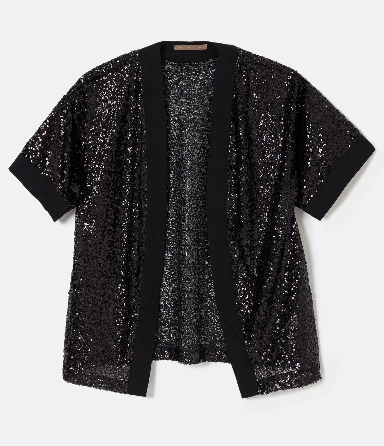 Kimono em Malha de Paetê Curve & Plus Size Preto 5