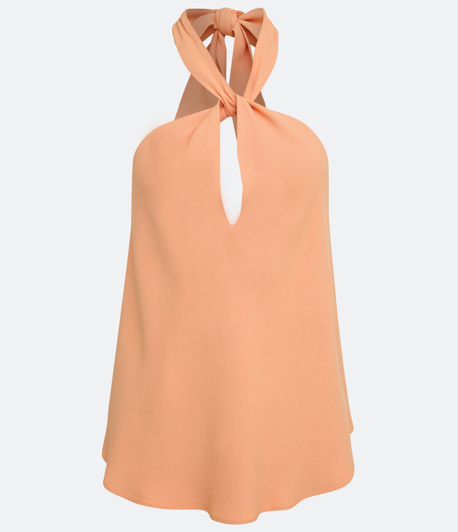 Blusa em Crepe Frente Única com Gola Halter Laranja 5