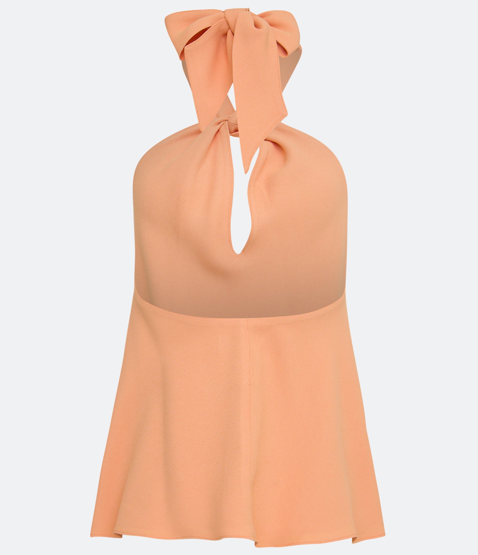 Blusa em Crepe Frente Única com Gola Halter Laranja 6