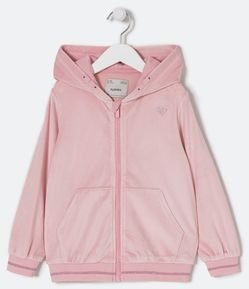 Jaqueta Infantil em Veludo com Capuz - Tam 5 a 14 anos