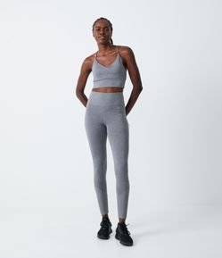 Calça Legging Esportiva com Detalhes em Ribana