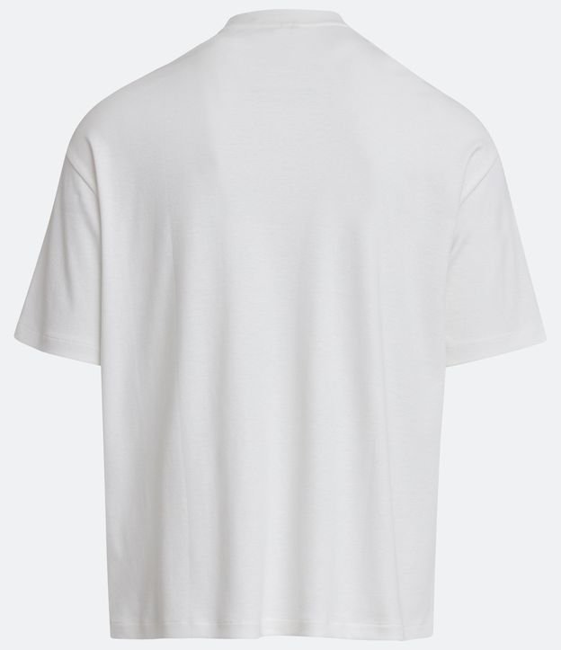 Camiseta Boxy em Algodão com Gola Média e Manga Curta Branco 2