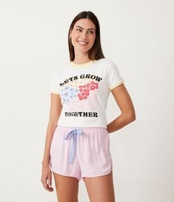 Blusa de Pijama en Cotton con Estampado Lets Grow Together