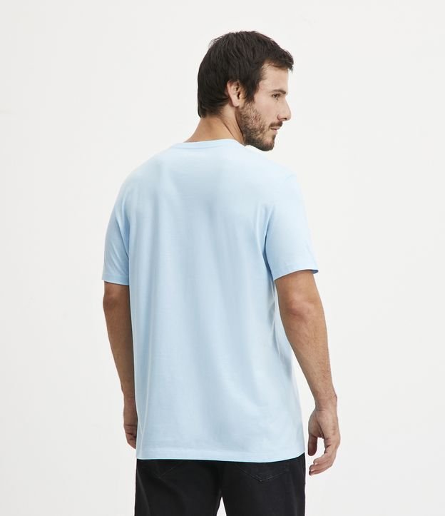 Remera Comfort en Algodón con Estampado Save Planet Azul 3