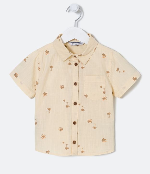 Camisa Infantil Estampa de Palmeiras - Tam 1 a 5 Anos