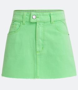 Saia Curta em Sarja com Cintura Baixa e Barra a Fio