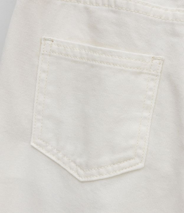 Pantalón Wide Leg Infantil Sarga con Estampado Divertido - Talle 5 a 14 años Blanco 4