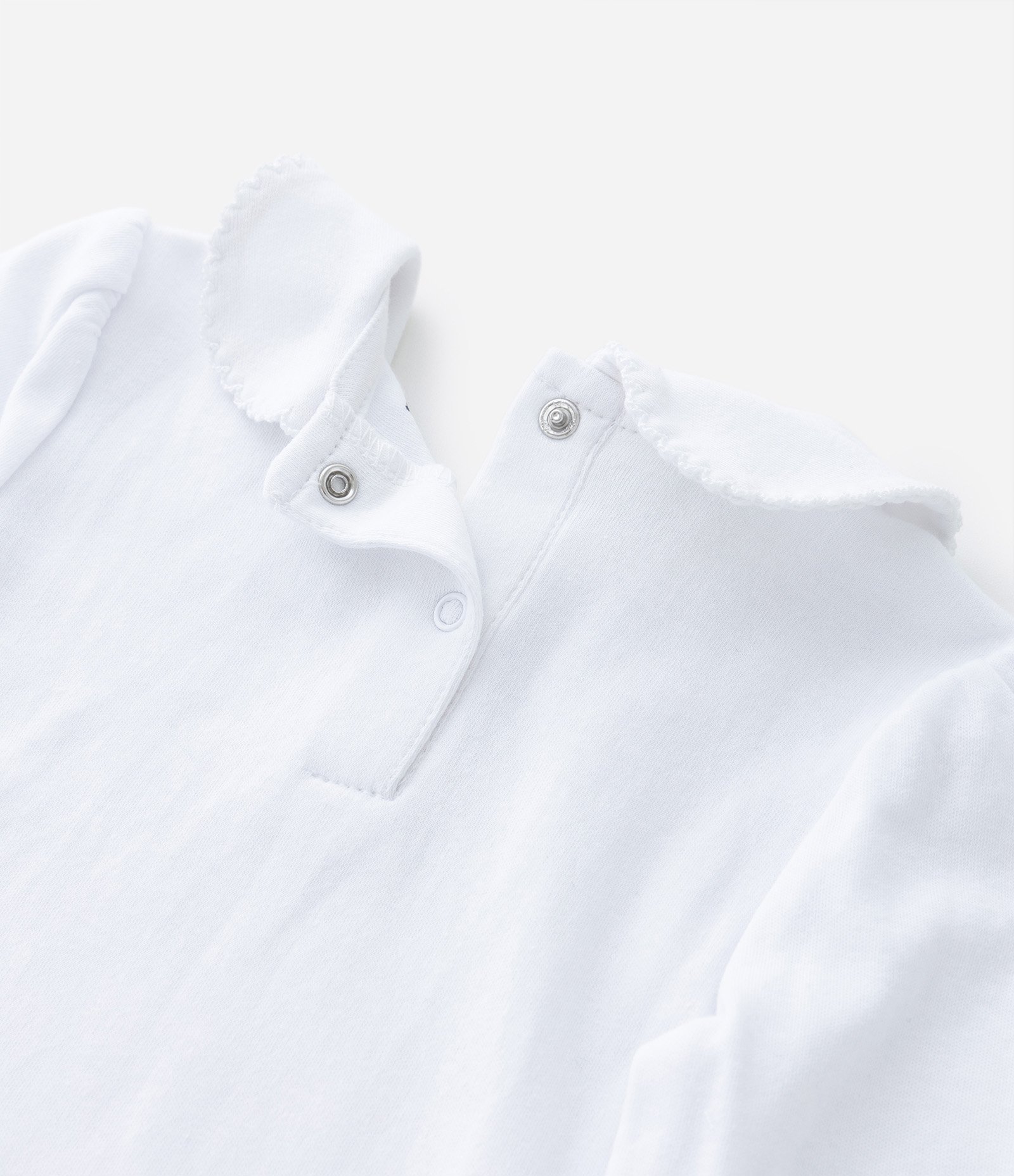 Body Infantil em Suedine com Bordado de Flor na Gola Boneca - Tam RN a 24 meses Branco Neve 4
