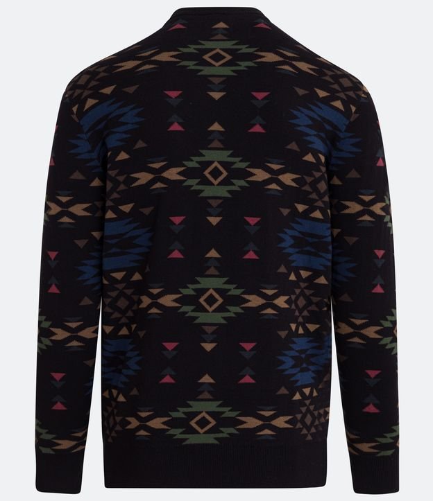 Suéter en Algodón con Estampados Geométricas Negro 6