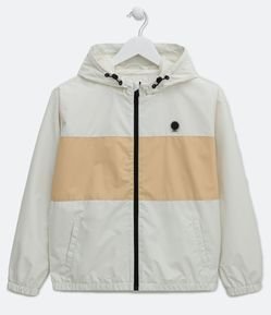 Jaqueta Quebra-Vento Infantil em Microfibra com Recortes Bloco de Cor - Tam 5 a 14 Anos