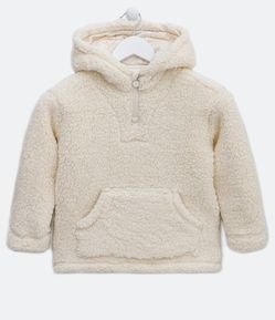Blusão Infantil Capuz com Pompons e Forro Peludinho - Tam 5 a 14 Anos