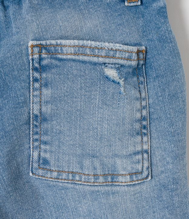 Pantalón Infantil Jeans con Desgastes y Cordón - Talle 5 a 14 años Azul 6