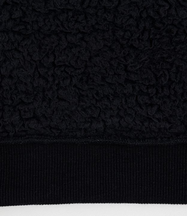 Buzo Infantil Peluche con Cuello Alto y Lettering Lovely - Talle 5 a 14 años Negro 4