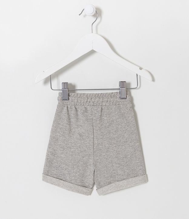 Bermuda Infantil com Textura Espinha de Peixe - Tam 0 a 18 meses Cinza 2