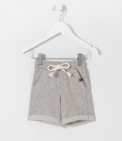 Bermuda Infantil com Textura Espinha de Peixe - Tam 0 a 18 meses