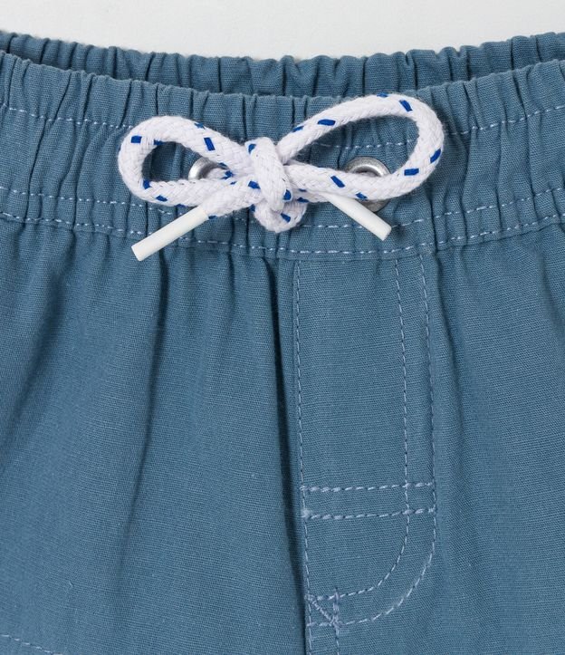 Bermuda Infantil con Recortes en Rayas - Talle 1 a 4 años Azul 3