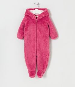 Mono Infantil en Fleece con Capucha de Orejitas - Talle 0 a 18 meses