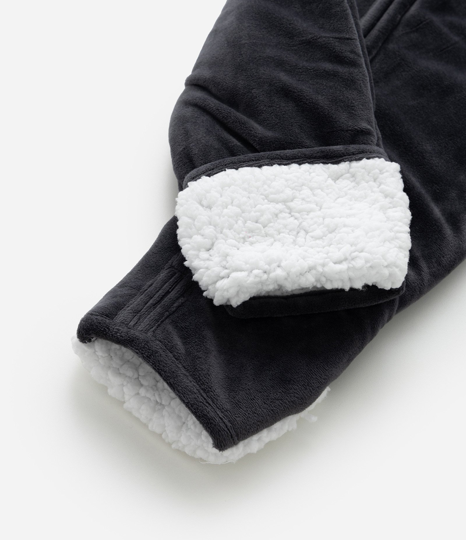 Macacão Infantil em Plush Forro Peludinho e Capuz com Orelhinhas - Tam RN a 18 meses Cinza 4