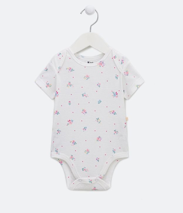 Body Infantil Estampa de Florzinhas - Tam 0 a 24 meses