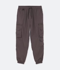 Calça Jogger em Poliamida com Bolsos Cargo
