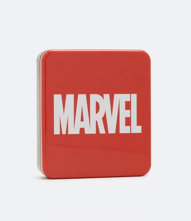 Billetera Plegable con Estampado Marvel y Caja de Metal Rojo 4