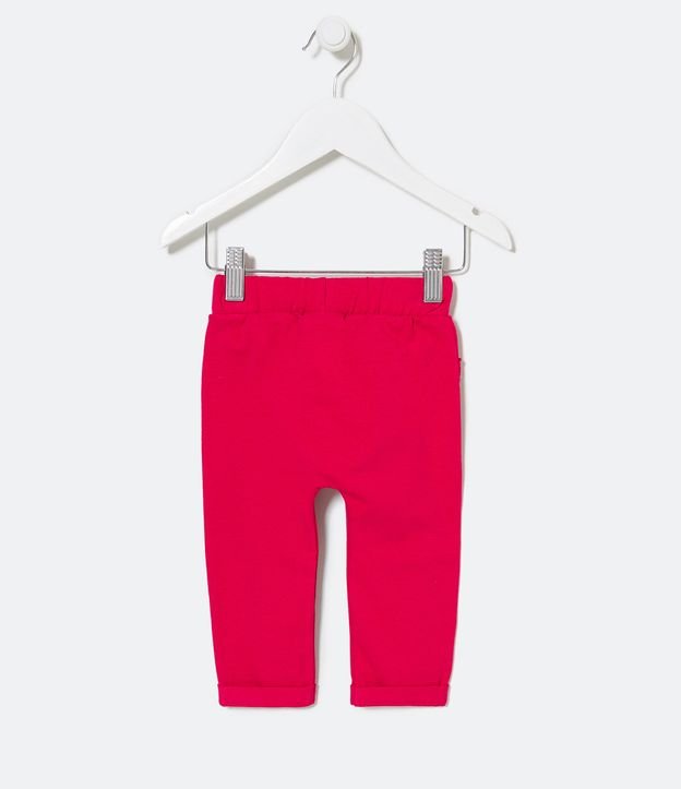 Pantalón Clochard Infantil con Volados de Broderie - Talle 0 a 18 meses Rojo 2