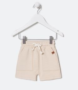 Bermuda Infantil Texturizada com Bolsos - Tam 0 a 18 meses