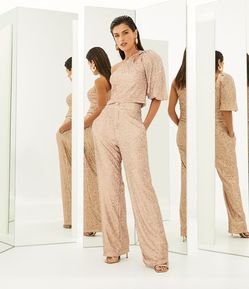 Calça Cenoura em Malha com Paetês