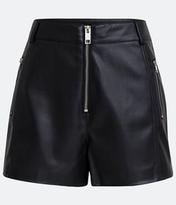 Short em Material Sintético com Bolsos com Zíper
