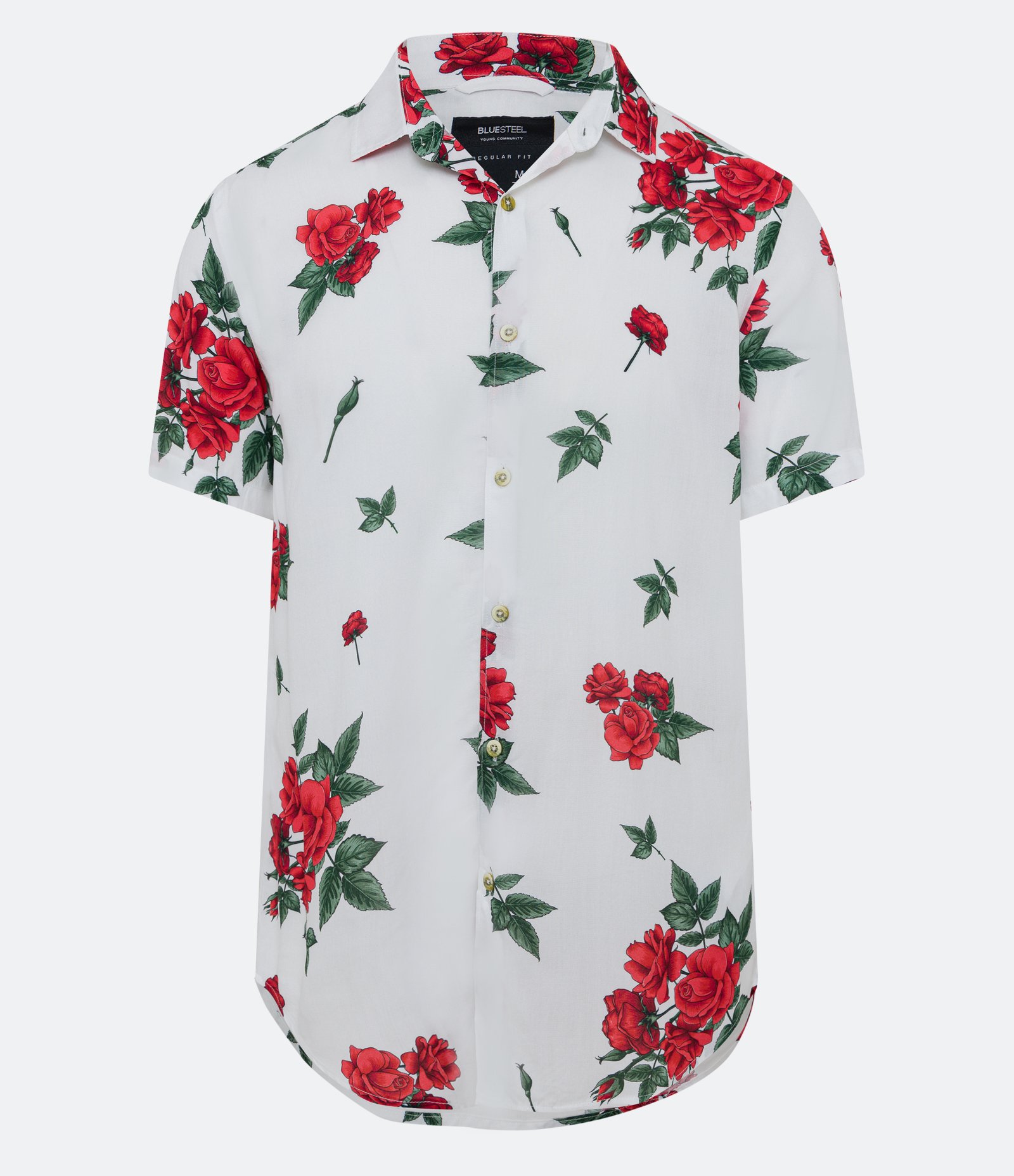 Camisa Regular em Viscose com Estampa Floral de Rosas Snow White 5