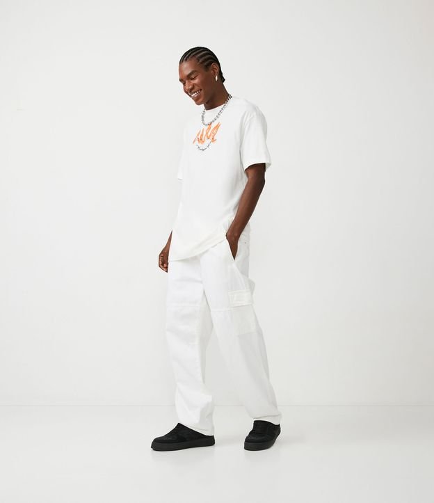 Camiseta em Meia Malha com Estampa Dogs Endless Branco 2