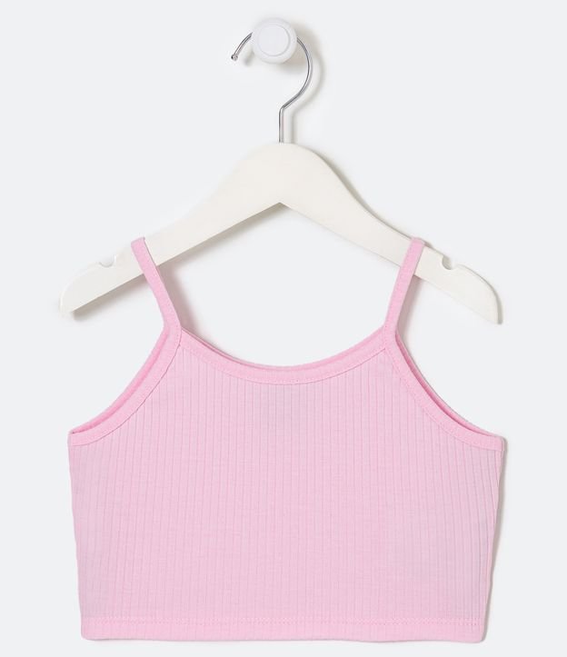Blusa de Alça Infantil Canelada - Tam 5 a 14 Anos
