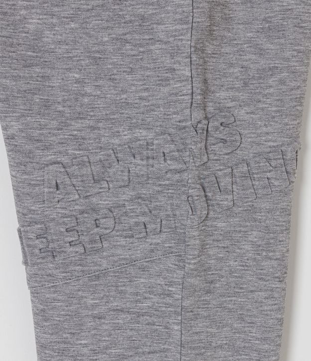 Pantalón Infantil Algodón con Lettering en la Pierna - Talle 5 a 14 años Gris 7
