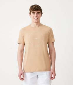 Camiseta Regular em Meia Malha com Estampa Minimalista