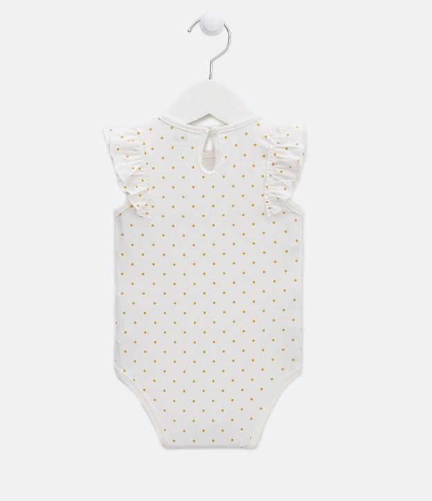 Conjunto Infantil Estampado de Lunares y Lettering en Lentejuela - Talle 0 a 24 meses Blanco 3