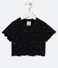 Blusa Infantil com Corações e Glitter - Tam 5 a 14 Anos